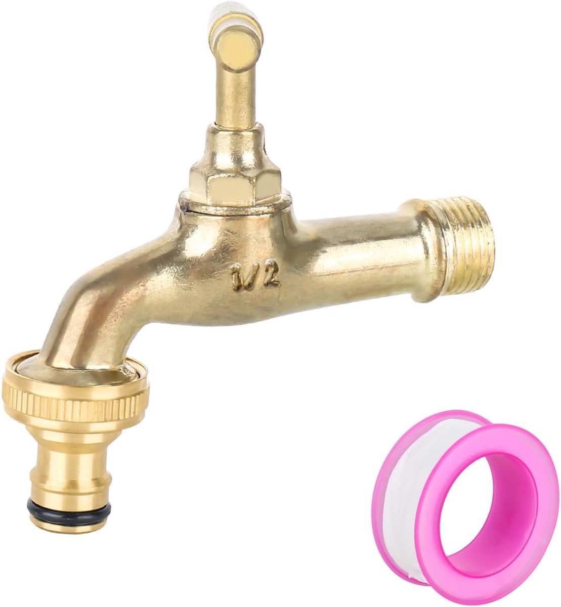 Hose Tap - 1/2 Inch Garden Faucet - Rust en Frost Resistant - Outdoor Tap Set met 1 x Roll Sealing Tape voor Tuin