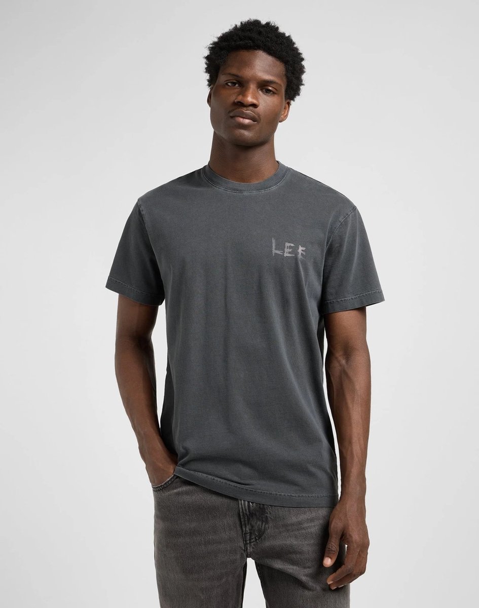 Lee Relaxed fit T-shirt WASHED XXL Zwart