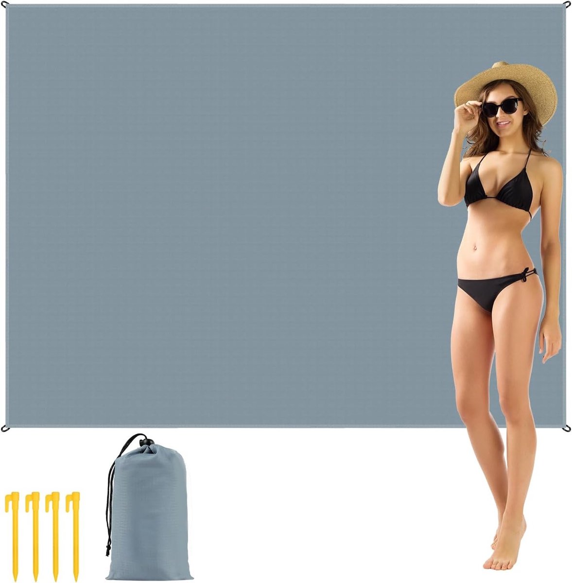 Lichte en opvouwbare outdoor deken van 200x140 cm, waterdicht en zandbestendig voor strand, kamperen en wandelen