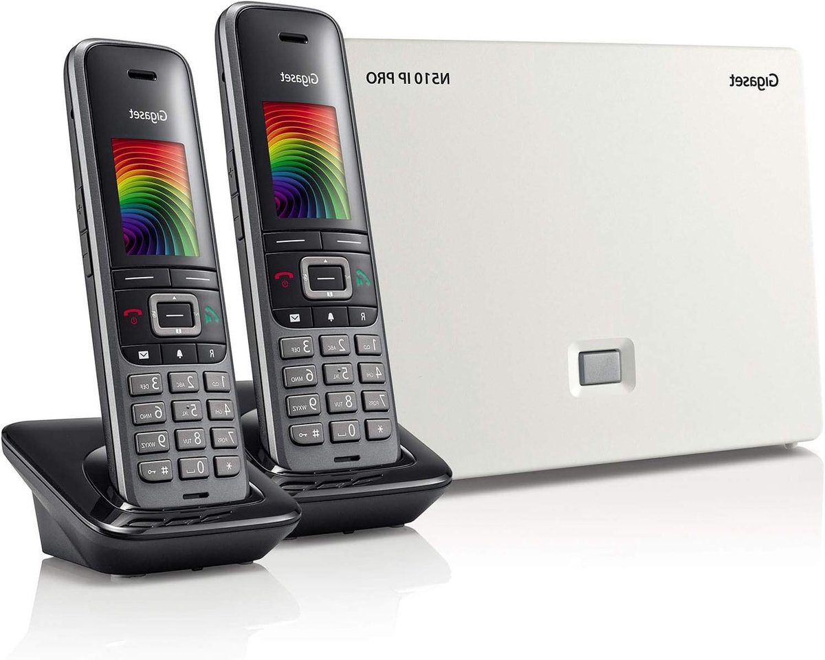 DECT IP Telefoonset - Draadloos Kantoor Telefoon - Zakelijk Communiceren - Uitbreidbaar Systeem - 6 Deelnemers - Zwart Grijs Wit