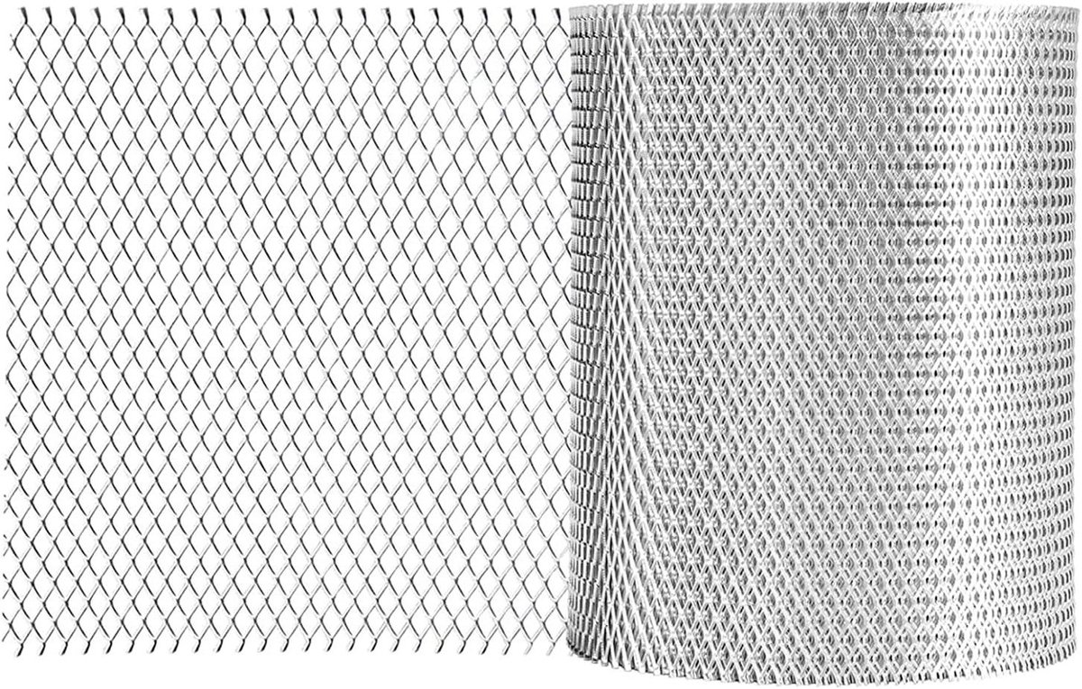 Dakgoot Bescherming - Gootfilter Bladfilter - Verstopte Goten Voorkomen - Roestvrij Aluminium - 5 Inch x 25 Voet - Aluminium