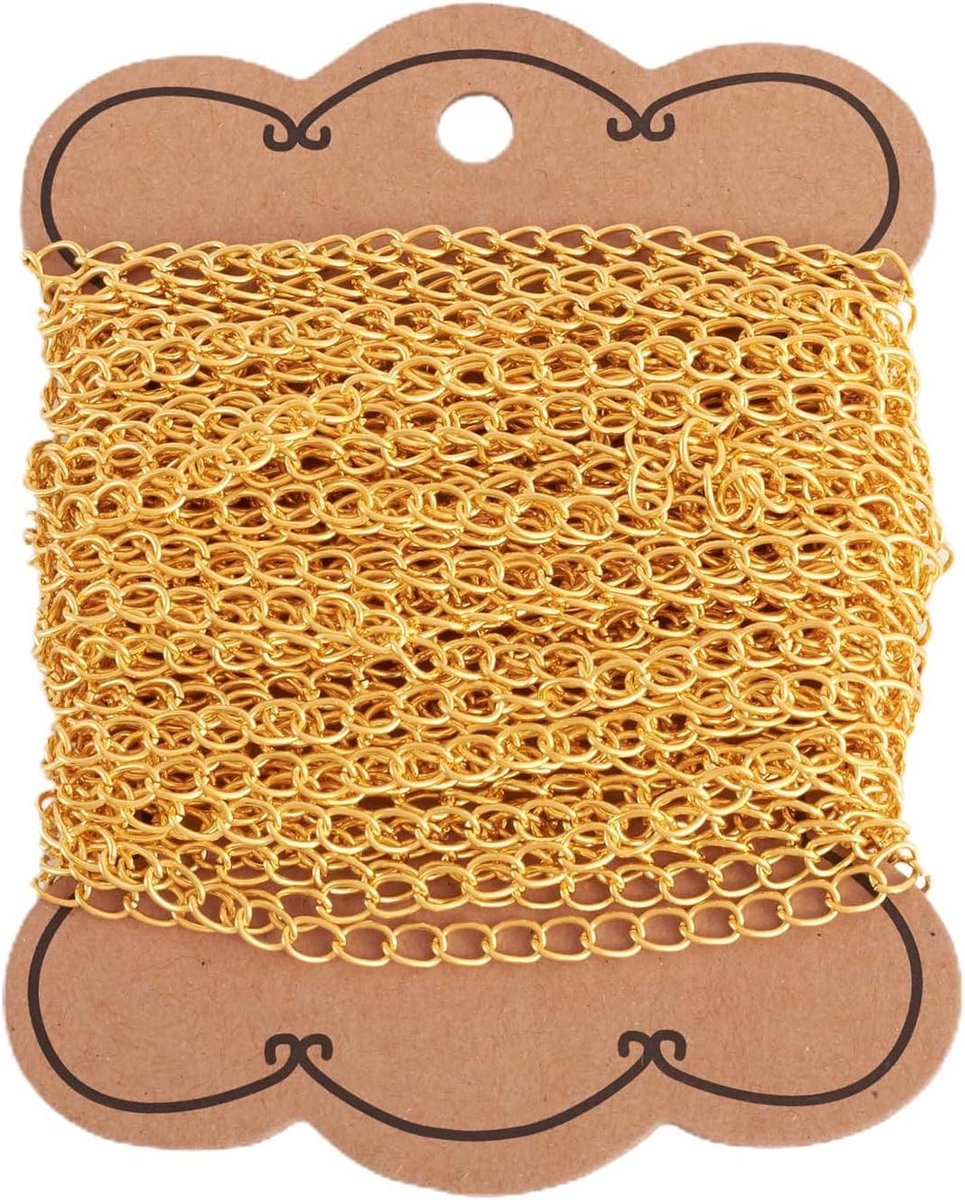 Pantserketting - Sieradenketting Ambachtsketen - Sieraden Maken - Ongelast IJzer - 10 meter - Goud