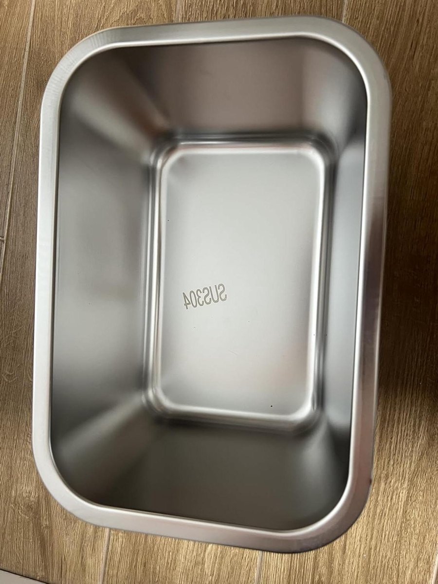 Kattenbak RVS - Kattenbak Geurloos - Hygiënisch Houden - Niet-klevende Coating - 45x35x15cm - Zilver