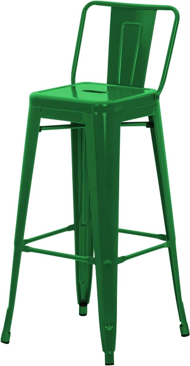 Barkruk - Barstoel Kruk - Keuken Bar - Met Rugleuning - 43 x 44 x 96 cm - Groen