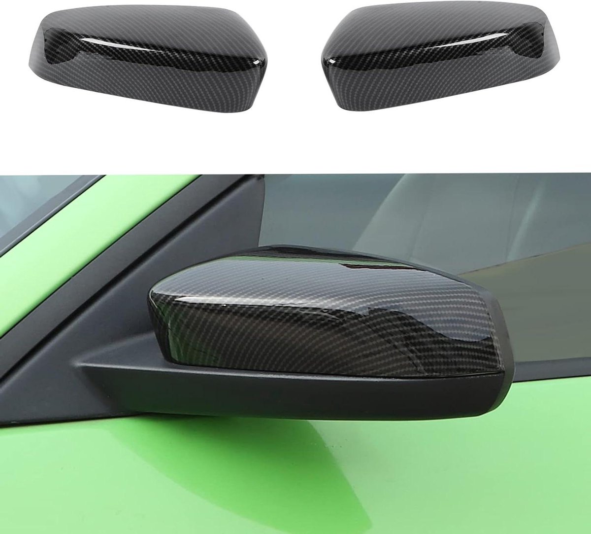 Spiegelkap Carbon Look - Zijspiegel Cover - Auto Styling - Voertuigspecifieke Pasvorm - 31 x 12 x 9 cm - Zwart