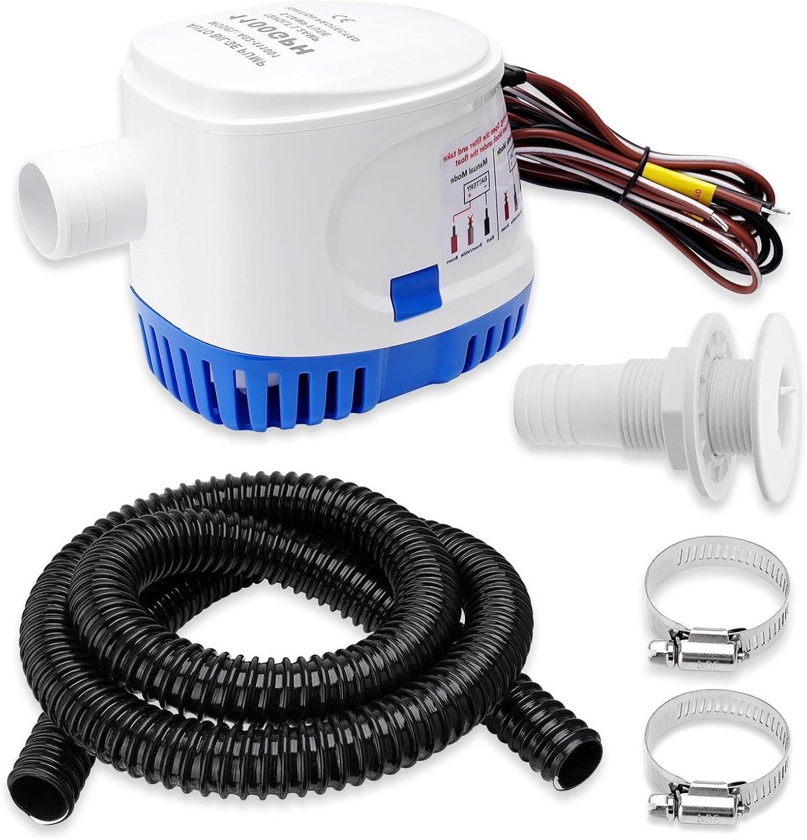 Automatische Lenspomp - Bilgepomp Boot - Boot Droog Houden - Ingebouwd Riete Sensor Systeem - 1100 GPH - Zwart