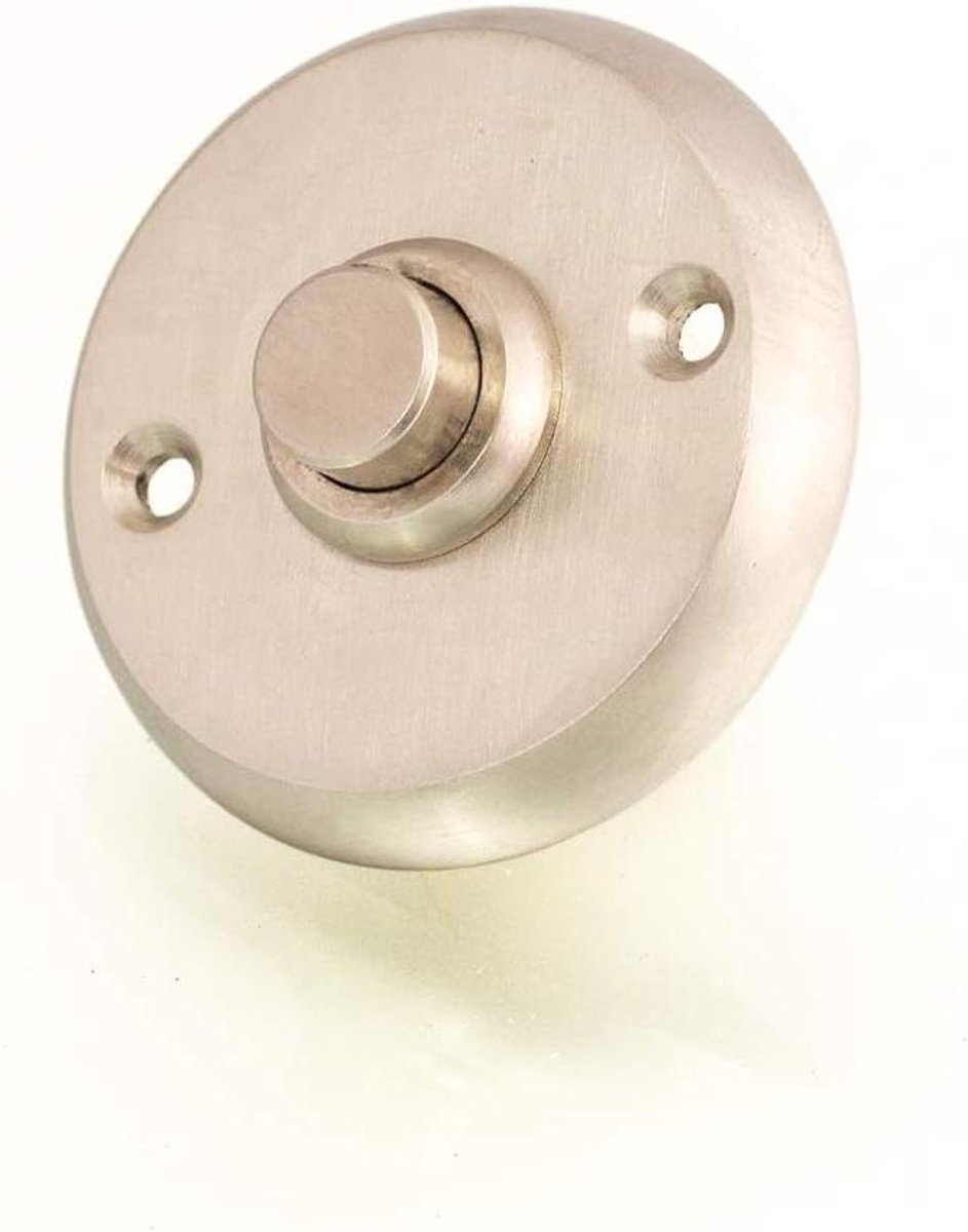 Deurbel Nikkel Mat - Drukknop Bel - Entree Verfraaien - Landhuisstijl Design - Diameter 5 cm - Zilver