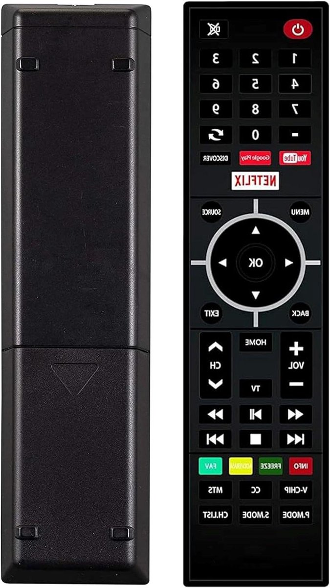 Universele Afstandsbediening - Element TV Afstandsbediening - Smart TV Bediening - Voorgeprogrammeerd Geen Installatie - 16.5 cm - Zwart