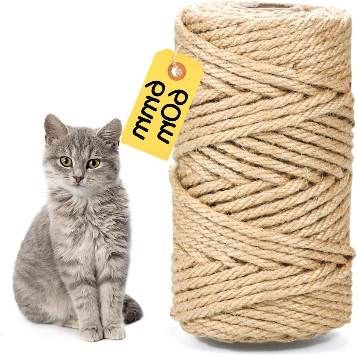 Krabtouw voor katten - Jute touw Sisal koord - Krabpalen repareren - 100% Natuurlijk sisal