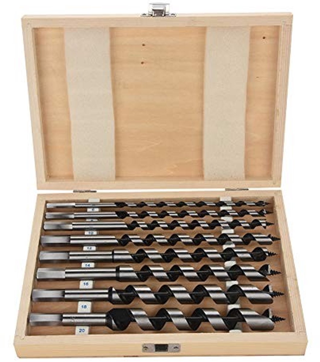 VT Goods - Punta per Trapano - 8-delige Set - Voor Houtbewerking - 23 cm - Acciaanstalen Boorpunt - Geschikt voor Falegnameria - Professionele Kwali..