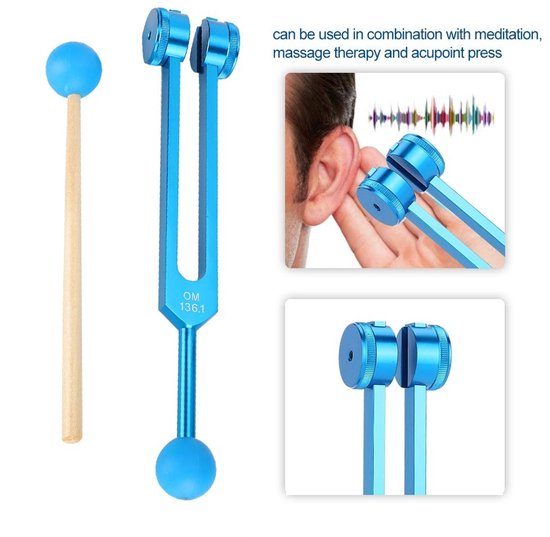 Store_9 - Stemvork - Yoga-stemvork - Niet-magnetische aluminiumlegering - Massagehamer - 136,1 Hz - Geschikt voor yoga-oefeningen en massage thuis ... van store-9 — afbeelding 3