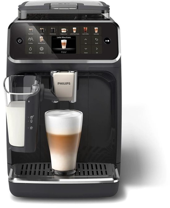 Philips 5500 Series - Espressomachine - 20 Warme & Koude Dranken - LatteGo Melksysteem - 40% Stiller - QuickStart - AquaClean Filter - Volautomatisch - Zwart - Koffiemachine met bonen - EP5541/50