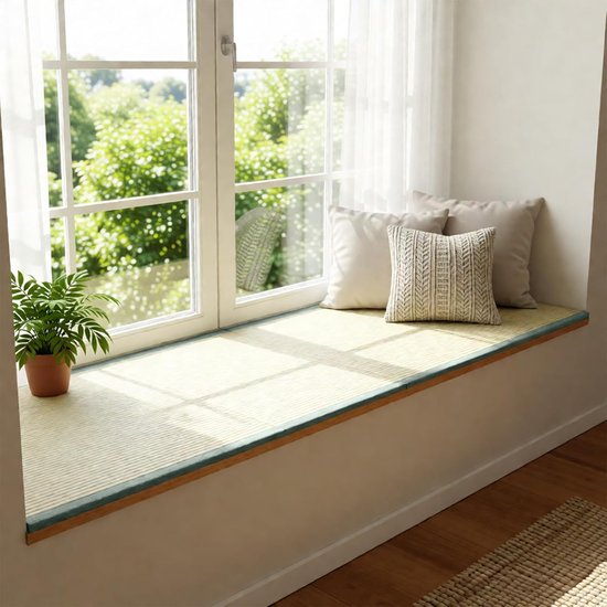 Japanse Tatami Matras - Futon Vloertapijt - Ruimtebesparend Slapen - Natuurlijk Gras Materiaal - 90x200x3.5cm - Groen — afbeelding 5