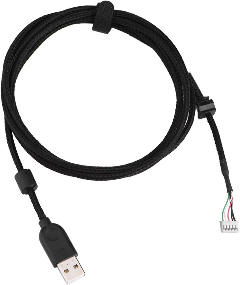 Vervangende USB Muiskabel Zwart 2,19 Yd - Plug & Play Muiskabel voor PC en Laptop