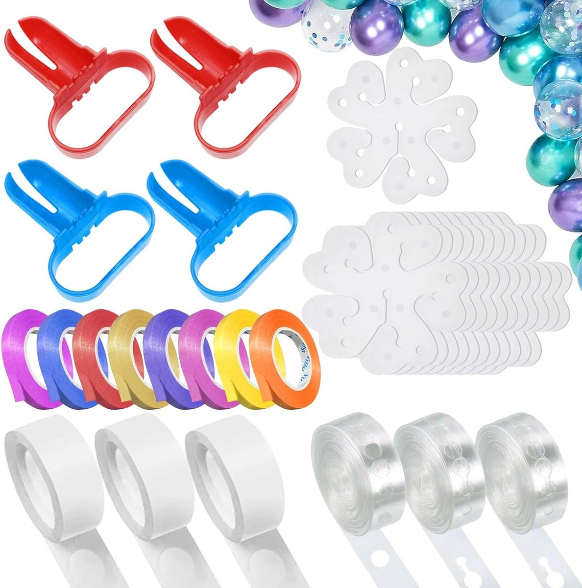 Set van 100 Ballonclips voor Feestdecoratie, Ballon Guirlandes, Bruiloften en Verjaardagen