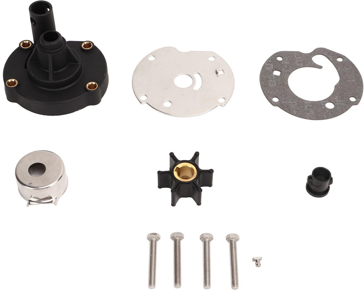 Reparatieset voor waterpomp buitenboordmotor 763758 — Compatibel met Evinrude/Johnson 5,5 pk, 6 pk en 7,5 pk buitenboordmotoren (modellen 763758, 778166) — Gemaakt van metaallegering — Bestand tegen zeewater en chemische corrosie.