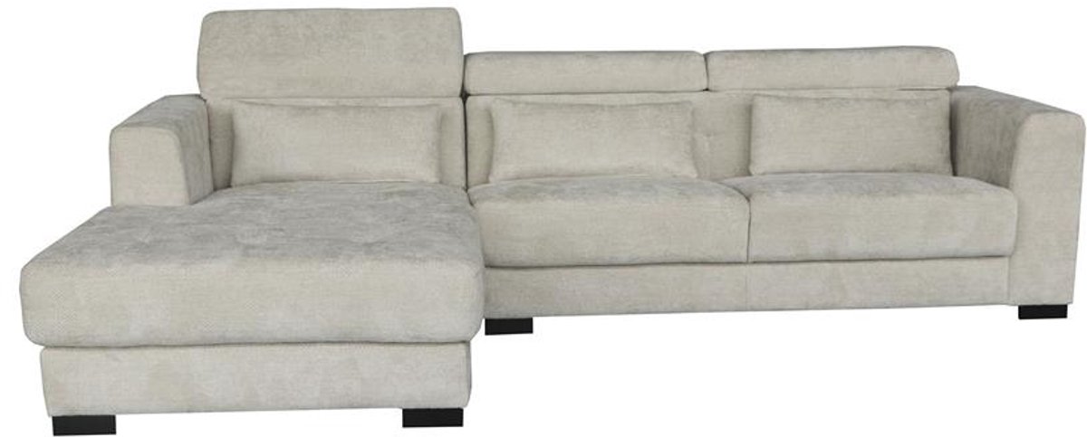 Tower Living Chaise Longue Bank Brighton - Ivoor Stof - Links - 281x196x76cm