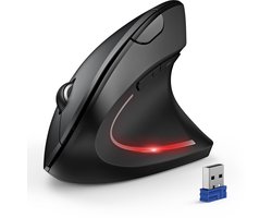 carmdering - Ergonomische Muis - Verticale Muis - Draadloze Bluetooth Muis - Naadloos Schakelen Tussen Drie Apparaten - 6 Verstelbare DPI Niveaus - Duurzaam Plastic - Stille Klikken - Vermindert Polspijn Bij Langdurig Gebruik - 1 Stuk