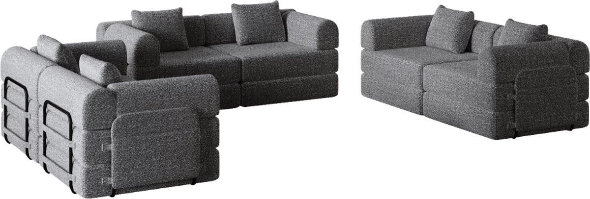 Slaapbank – Bedbank – Sofa – Zetel – Logeerbed – Chenille Stof – Opbergruimte Armleuning –