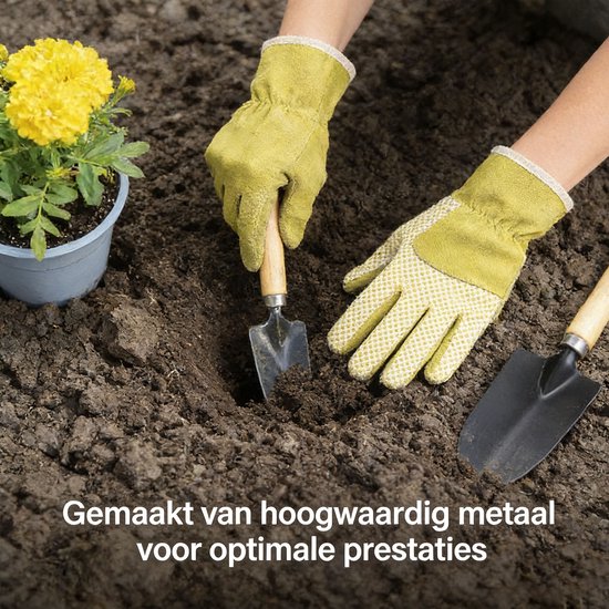 Gloovon® Tuingereedschap set - 10-Delig met Stevige Draagtas - Roestvrij Staal & Ergonomisch Handvat - Inclusief Handschoenen van Merkloos	 — afbeelding 5