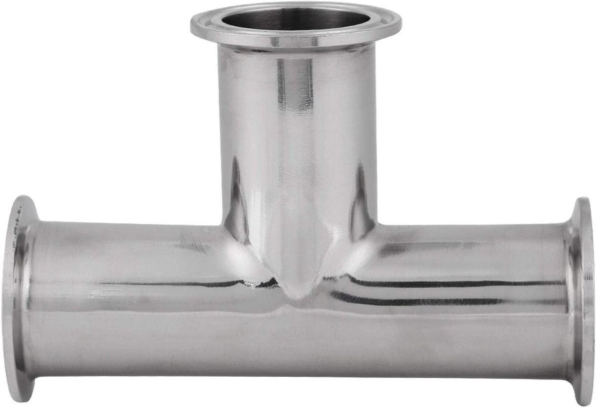 Clamp Tee 3-Weg Verbinder van Roestvrij Staal, Sanitaire Fitting Accessoires voor Pijpverbindingen en Installaties Φ38*1.5