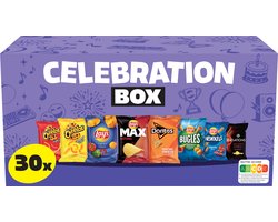 Lay's Celebration Box Mix - Paprika, Naturel & Nacho Cheese - Doos 801,5 gram bevat 30 uitdeelzakjes