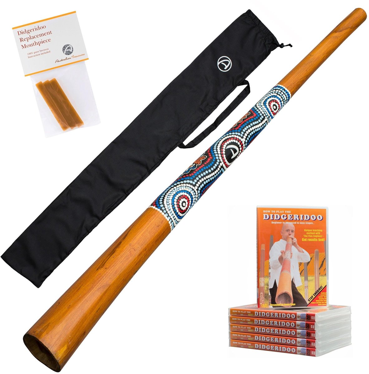 Didgeridoo 130cm Hout – Voor Beginners, Inclusief Tas