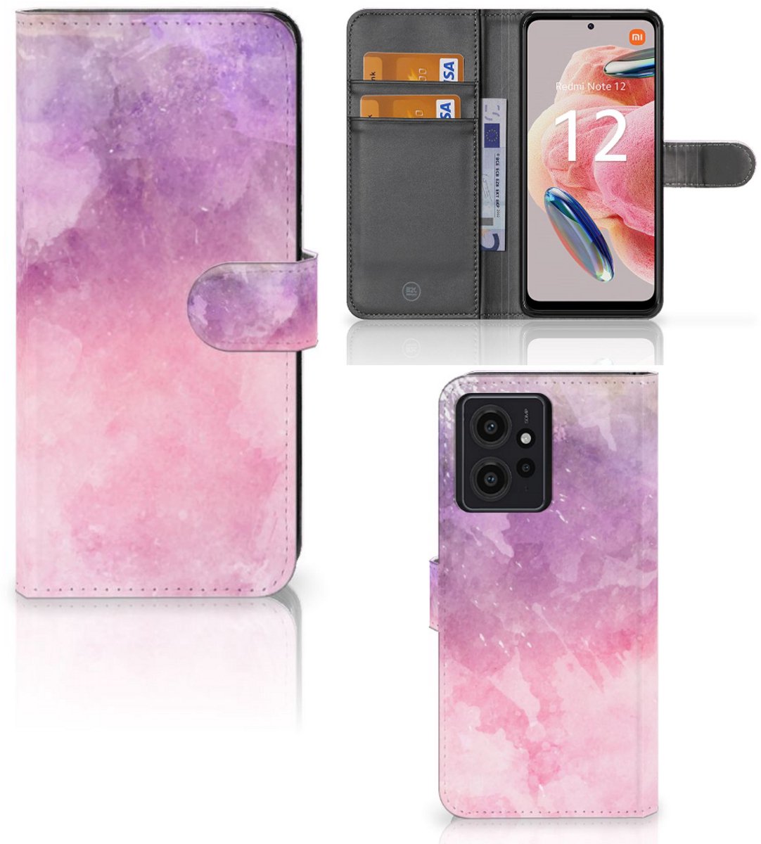 Hoesje Xiaomi Redmi Note 12 4G Pink Purple Paint