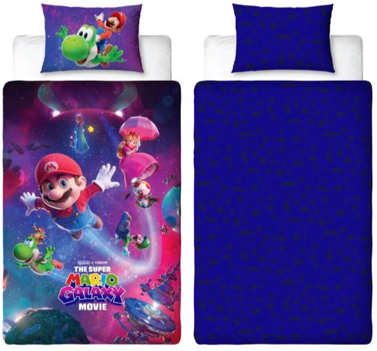The Super Mario Galaxy Movie Dekbedovertrek | 140x200 cm | Kinderdekbedovertrek Dubbelzijdig | Omdraaien voor ander patroon