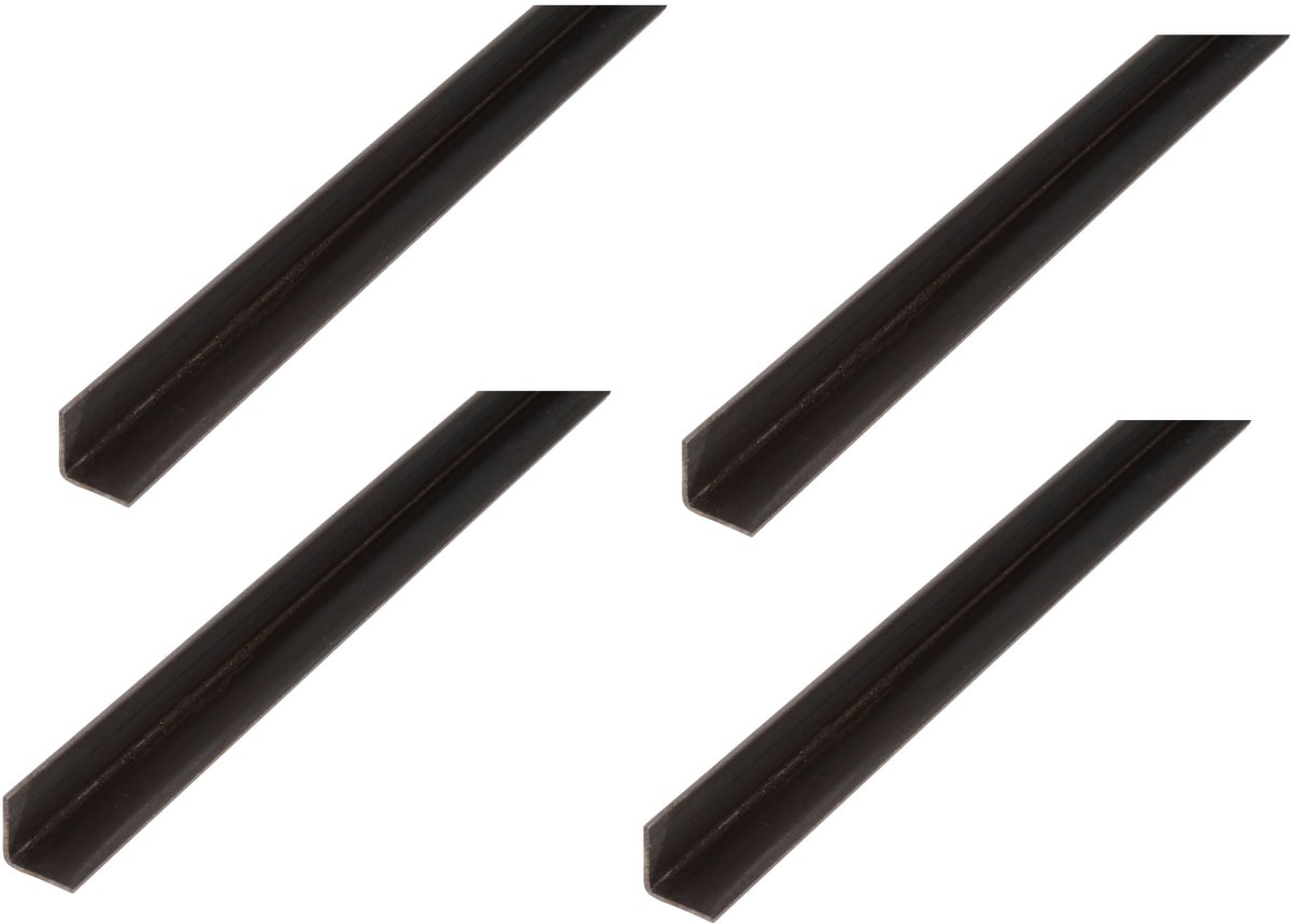 Alberts 4 x hoekprofiel, blank staal, 25 x 25 x 3 mm, lengte 2 m