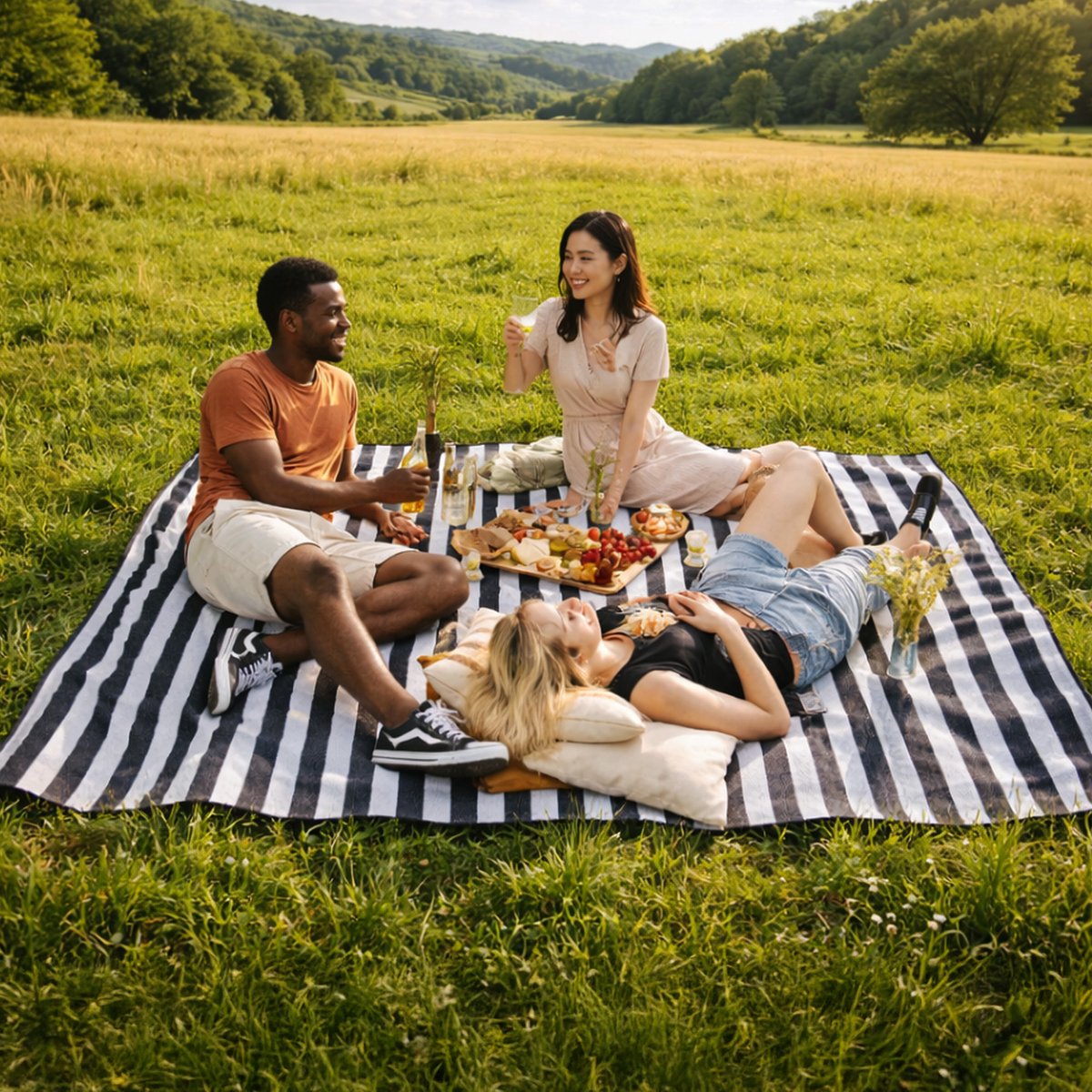Travelhawk Picknickkleed - 200 x 200cm - Wasbaar - Opvouwbaar Campingdeken & Stranddeken - Picknickmat - Draagbaar — cadeau in Sport & Outdoor - foto 6