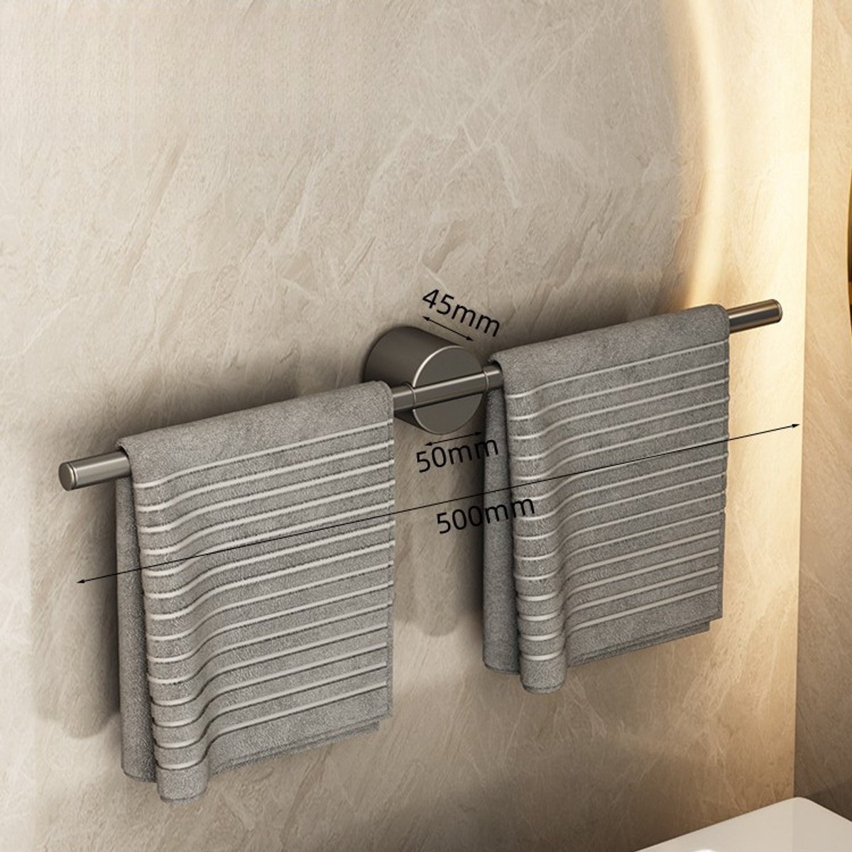 Badkamer handdoekrek, handdoekstang, zeer eenvoudige stang, badkamer opbergrek, handdoekre