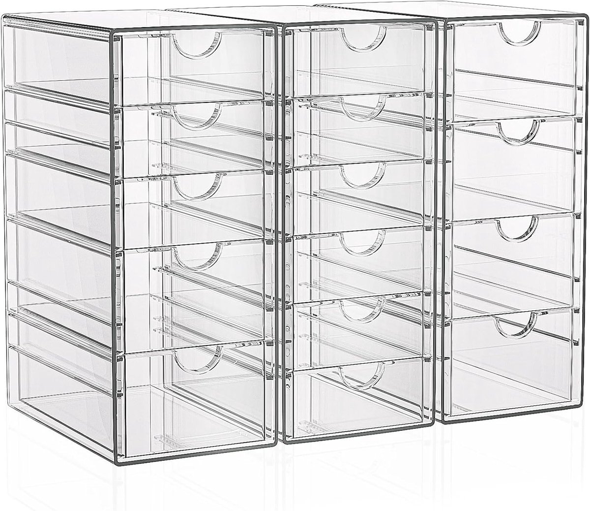 Make-up Organizer met 15 lades, kantoorspullen, bureau-organizer, duidelijke bureau-accessoires, stofdichte lade-organizer en sieradenopslag voor make-up