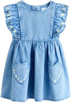 Next - Meisjes - Jurk met mouwen en ruches - Blauw
