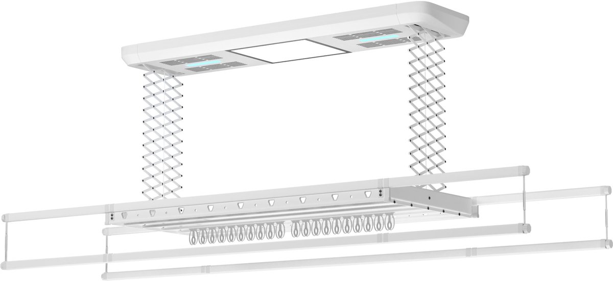 Wasophoogte® Elektrisch Droogrek - Plafonddroogrek Pro - Droogrek - Droogrek Elektrisch - Plafond Droogrek - 38 kg draagvermogen