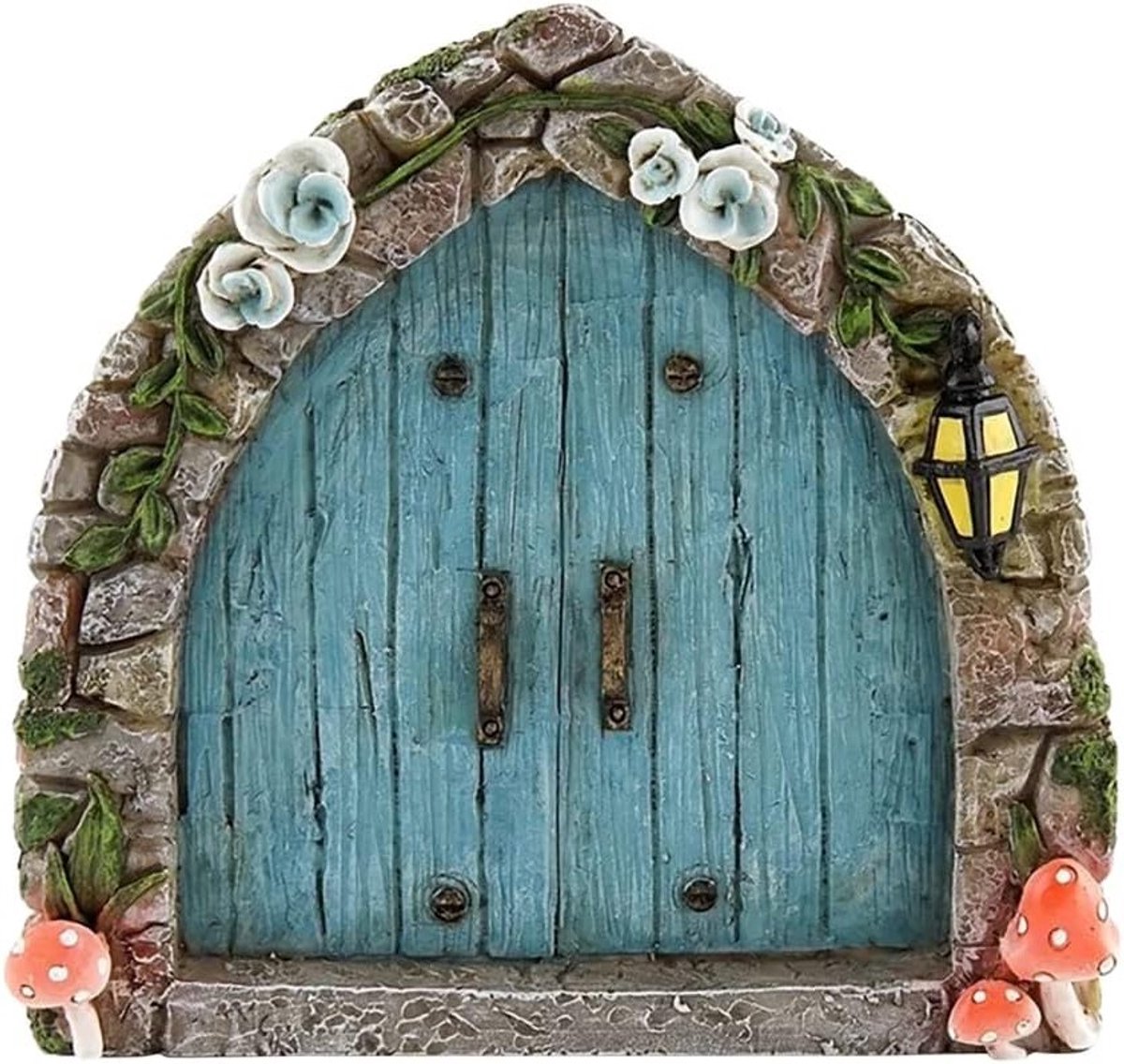 Sprookjesachtige Deur en Ramen voor Bomen, Glow in the Dark Tuinbeeldje voor Kinderen, Miniatuur Sprookjestuin Decoratie Accessoires voor Buiten en Binnen