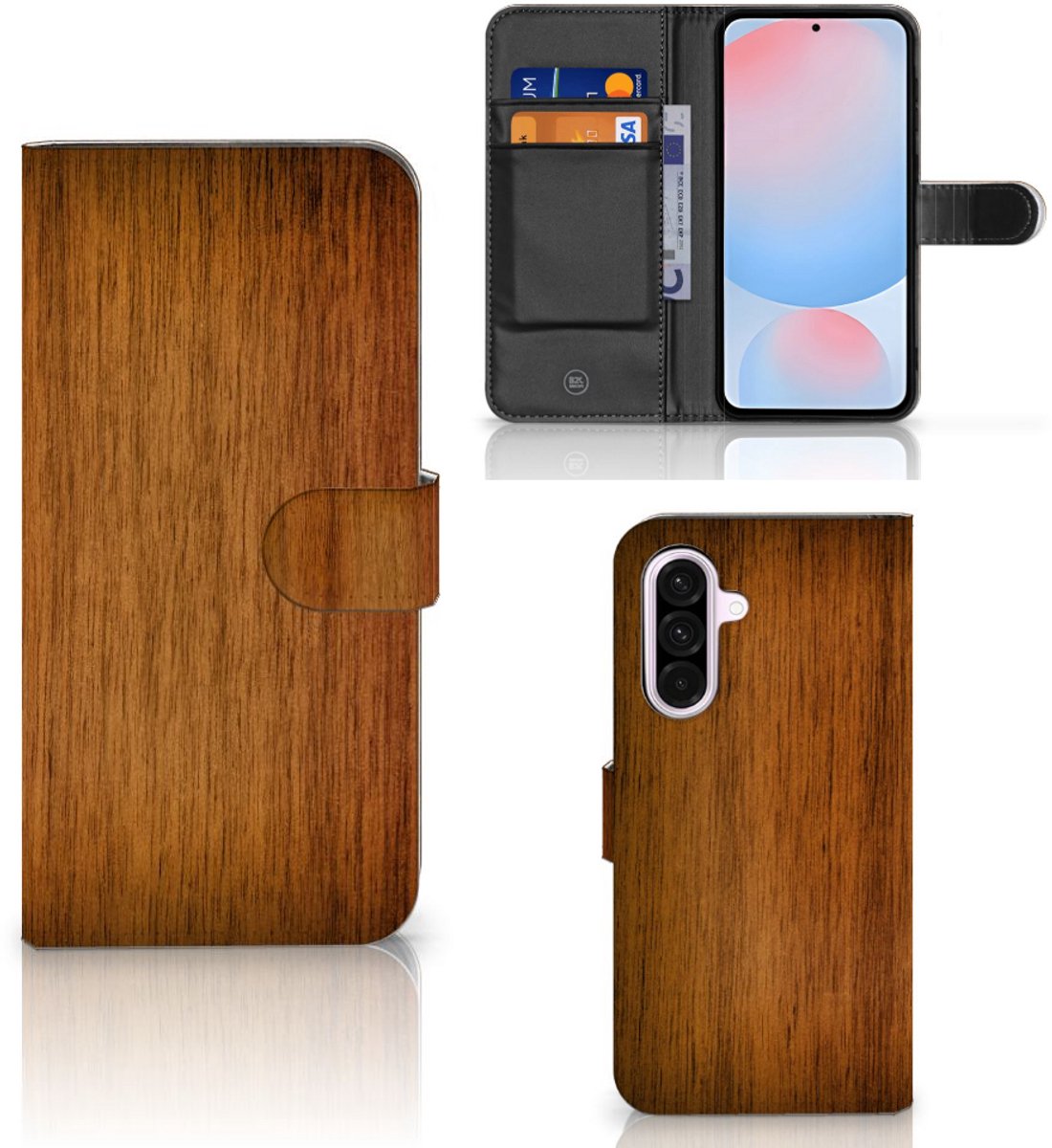 Samsung Galaxy A56 Book Style Case Donker Hout