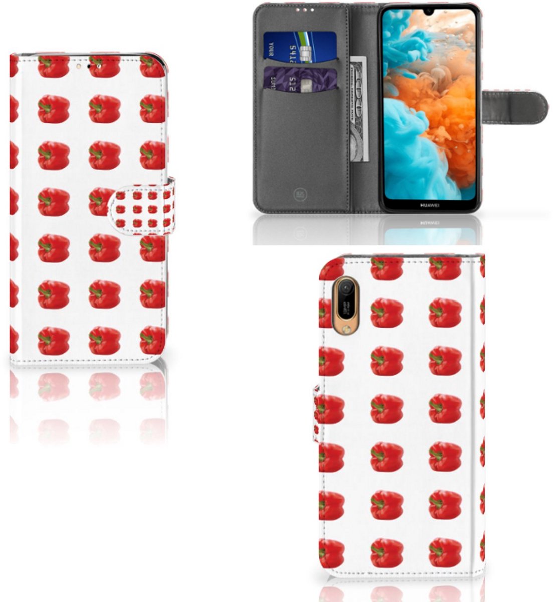 Huawei Y6 (2019) Book Cover Paprika Red