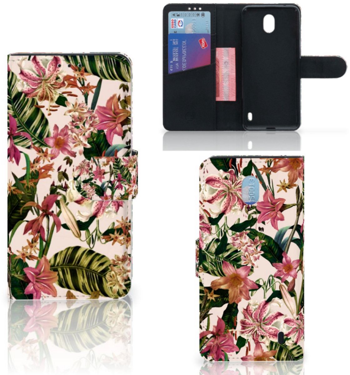 Nokia 1 Plus Hoesje Flowers