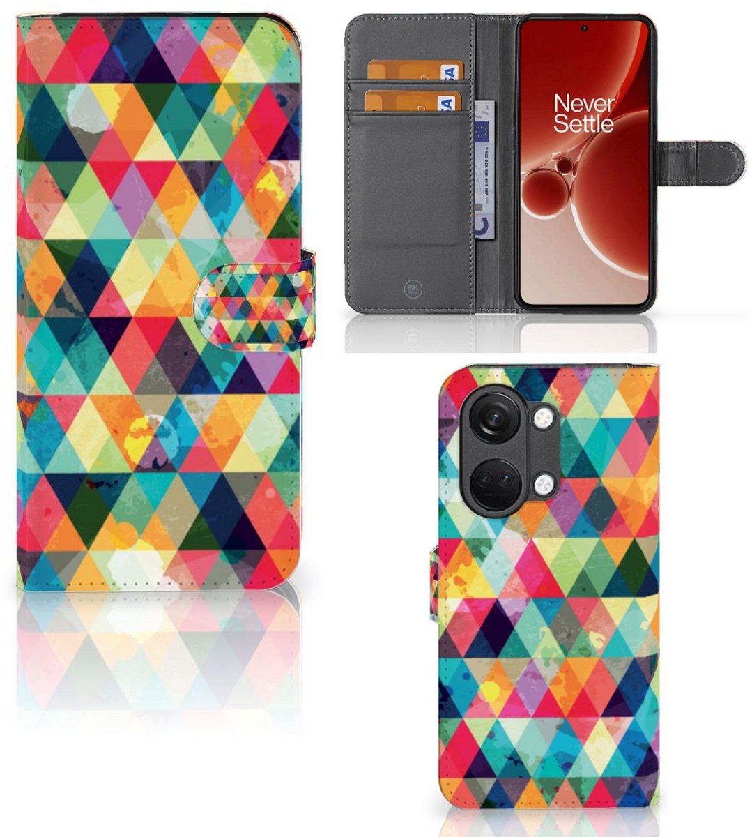 Boekhoesje voor OnePlus Nord 3 Telefoon Hoesje Geruit