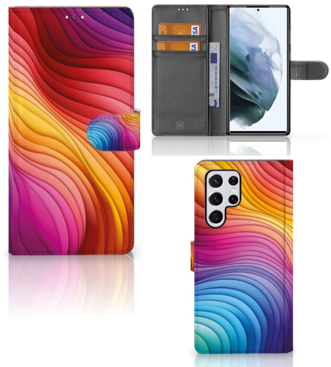Book Case voor Samsung Galaxy S22 Ultra Regenboog