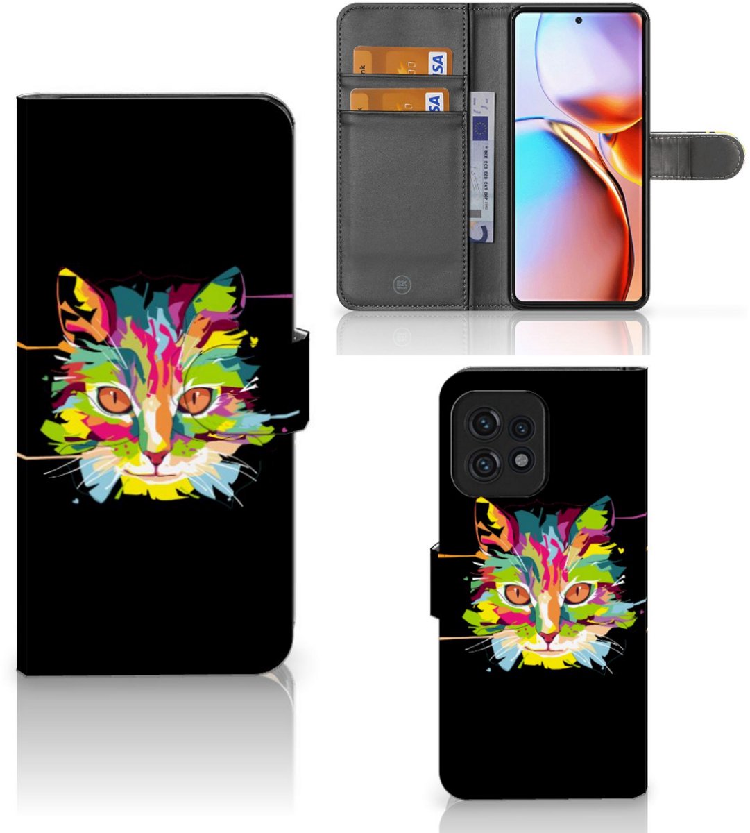 Motorola Edge 40 Pro Leuk Hoesje Cat Color