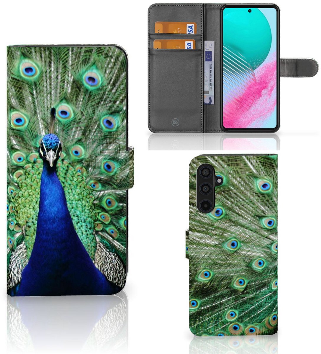 Samsung Galaxy M54 Telefoonhoesje met Pasjes Pauw