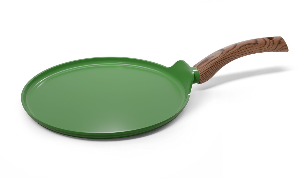 Cook & Pan - Pannenkoekenpan 28 cm - PFAS vrij - Inductie Keramisch - Non stick - 7 jaar garantie - Groen