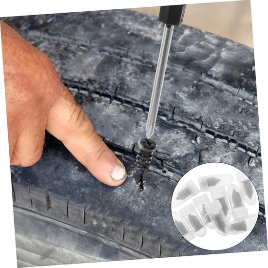 Banden Reparatieset - Lekke Band Reparatie - Snelle Reparatie - Duurzame Rubberen Schroeven - 10 Stuks - Multi — afbeelding 5