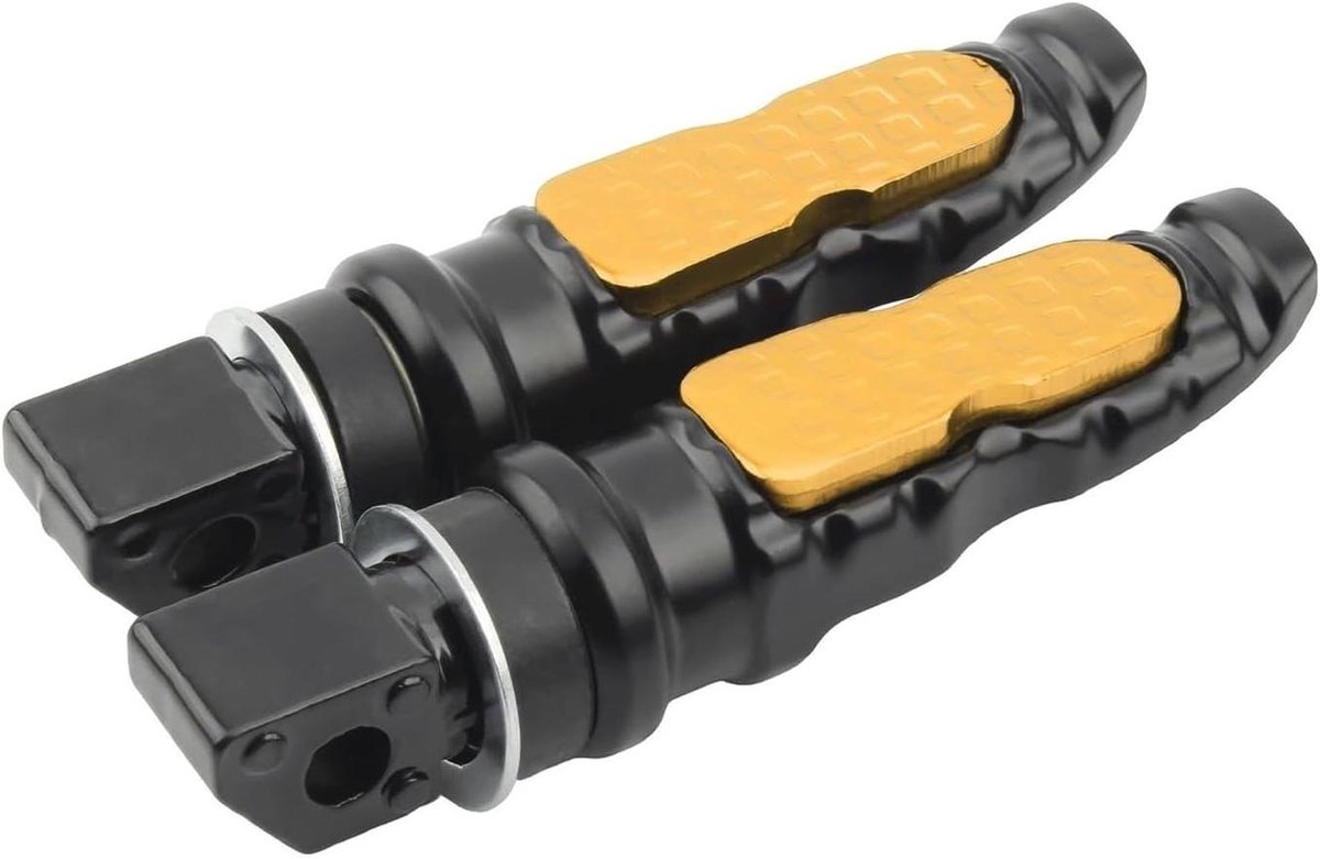 Motorfiets Voetsteunen - Passagier Pedalen - Comfortabel Rijden - Antislip Aluminium - 8MM Gat - Zwart