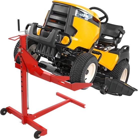 Zitmaaier Hefplatform - Grasmaaierkrik Hefbok - Onderhoud Gazontractor - Stabiel I-drager Ontwerp - 104-126 cm - Rood — afbeelding 4