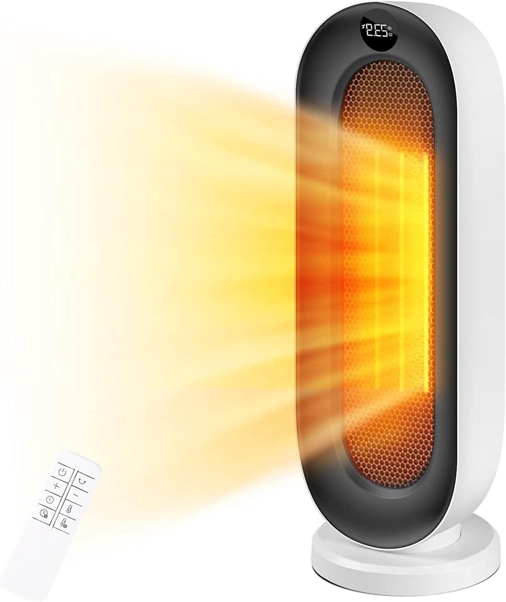 Ventilatorkachel - Elektrische kachel - Ruimte verwarmen - Snelle opwarming - 2000 W - Wit