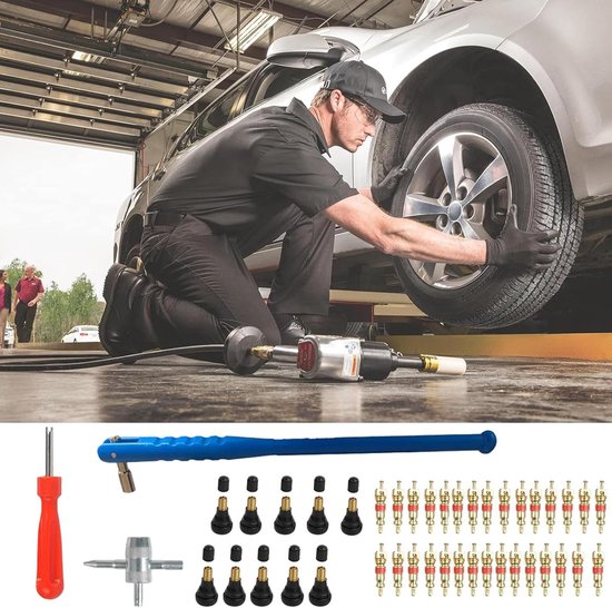Bandenklep Reparatiekit - Ventiel Kernen - Band Onderhoud - Complete Gereedschapsset - 100+ Delen - Niet gespecificeerd — afbeelding 4