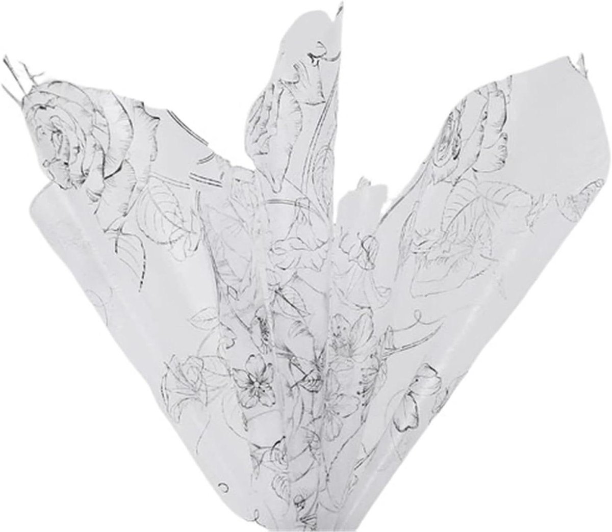 Inpakpapier Roze - Cadeaupapier Bloemig - Cadeaus Versieren - Suikerspin Gevoerd - 60 x 60 cm - Wit